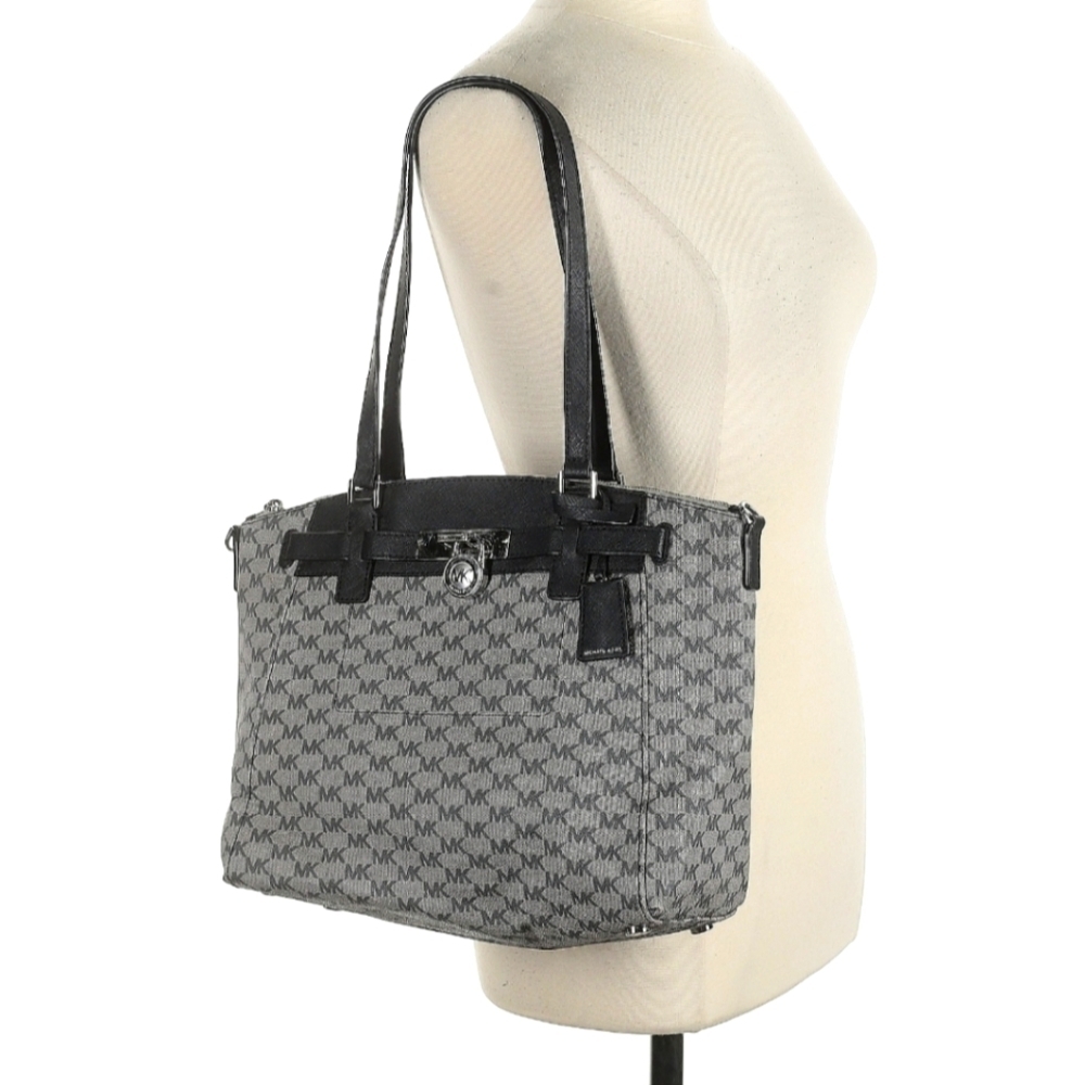 Michael Kors Hamilton Traveler Large Zip Satchel Purse MK Logo Tote Handbag